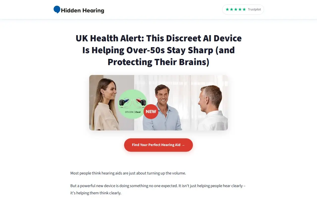 Landing page screenshot