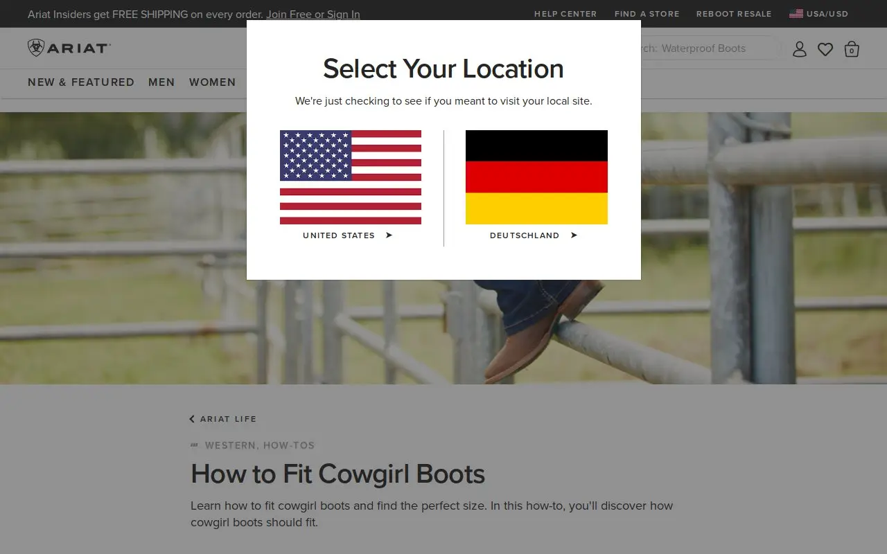 Landing page screenshot