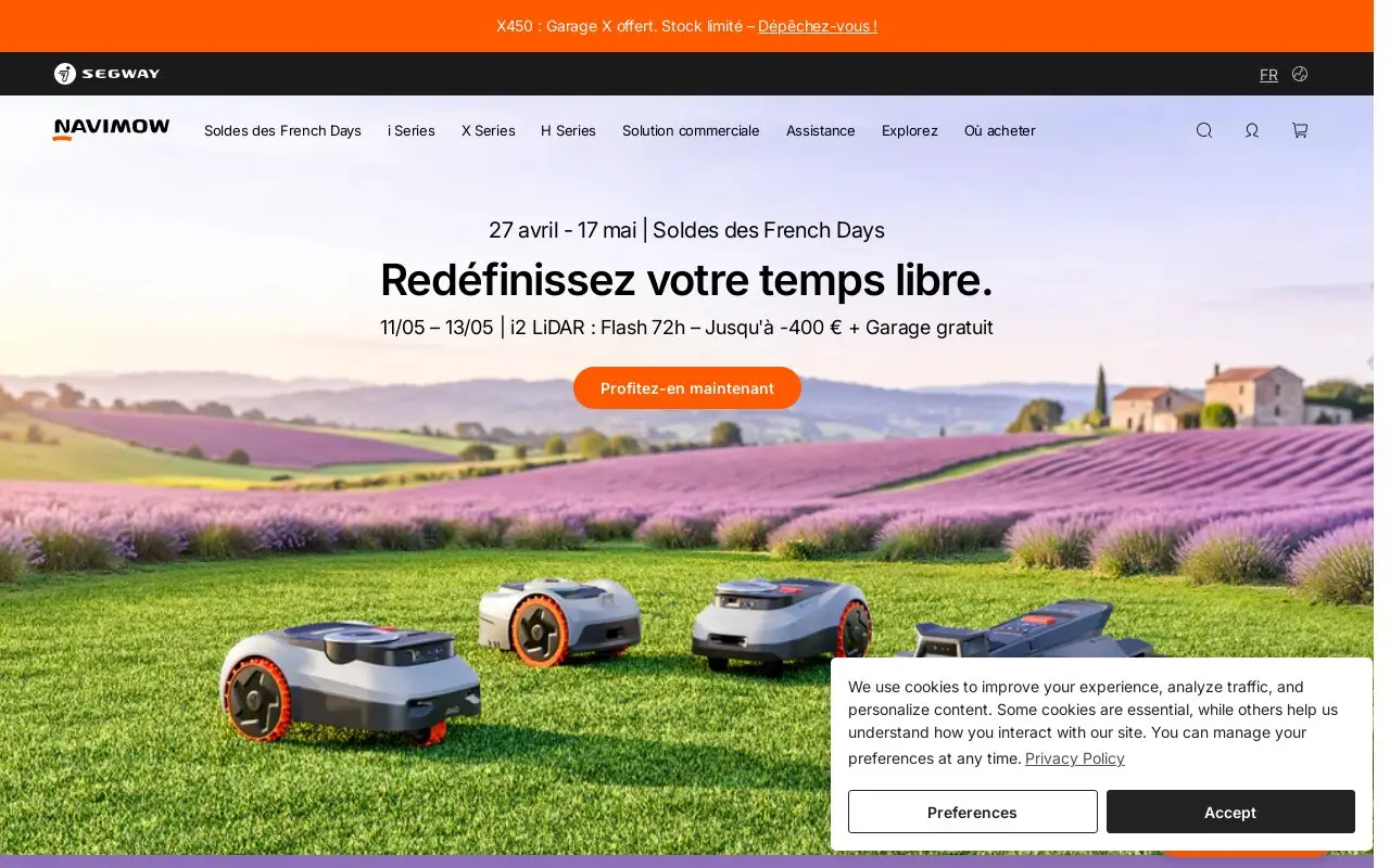 Landing page screenshot