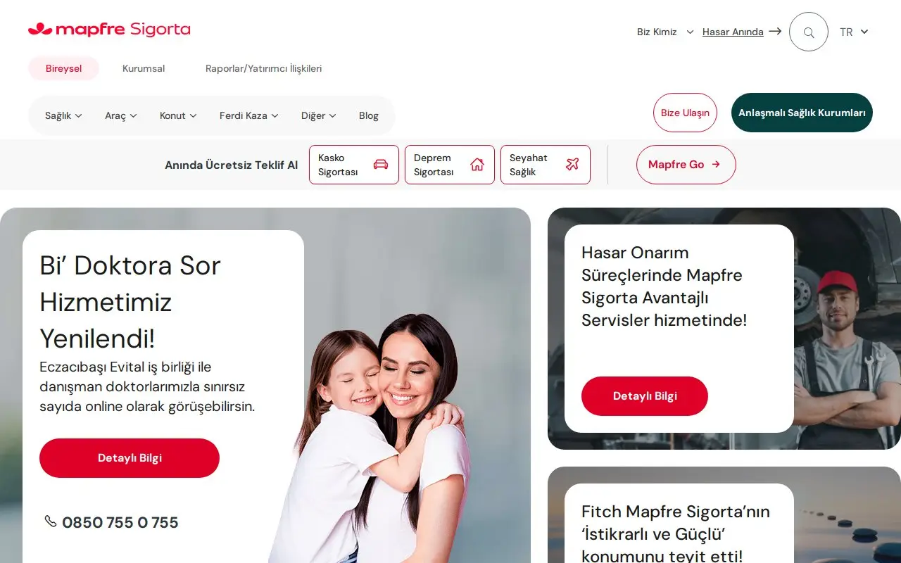 Landing page screenshot