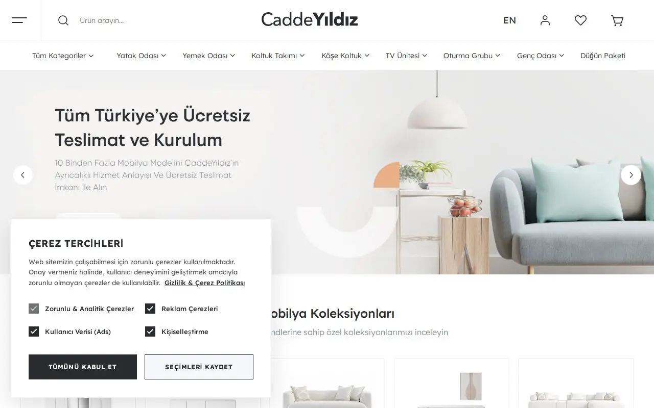 Landing page screenshot