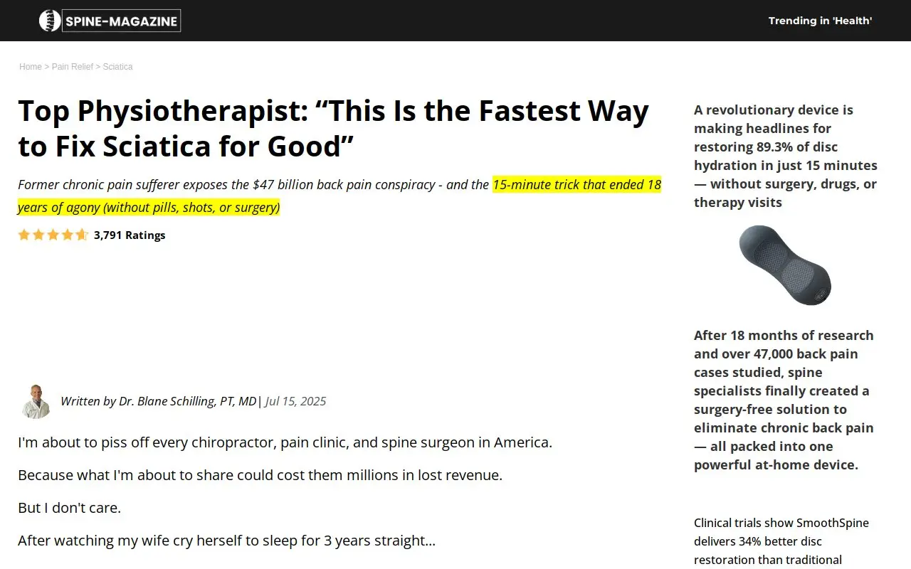 Landing page screenshot