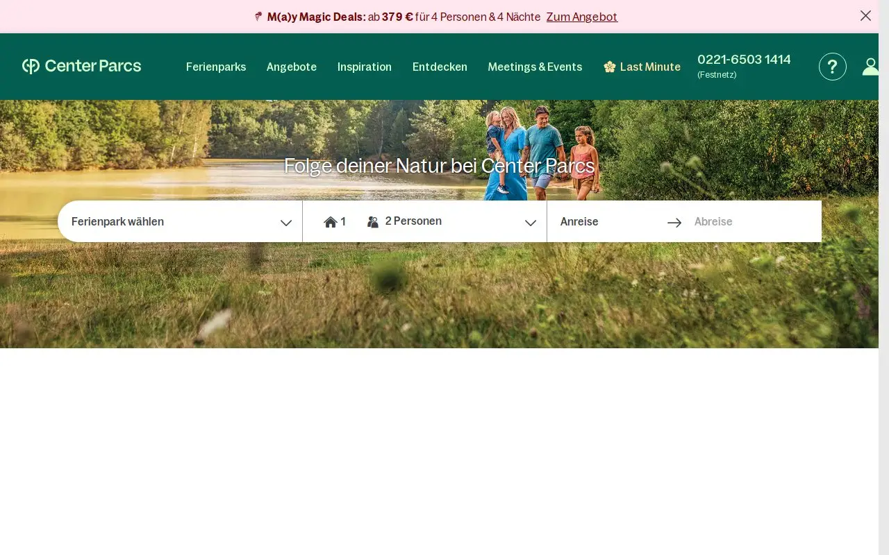 Landing page screenshot