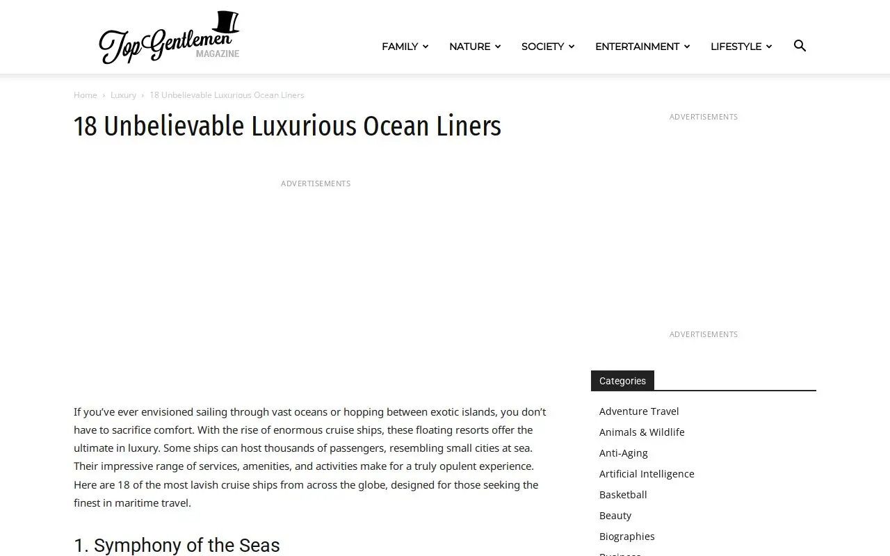 Landing page screenshot