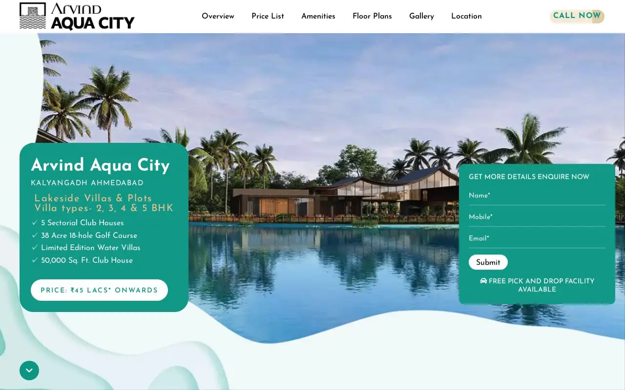 Landing page screenshot
