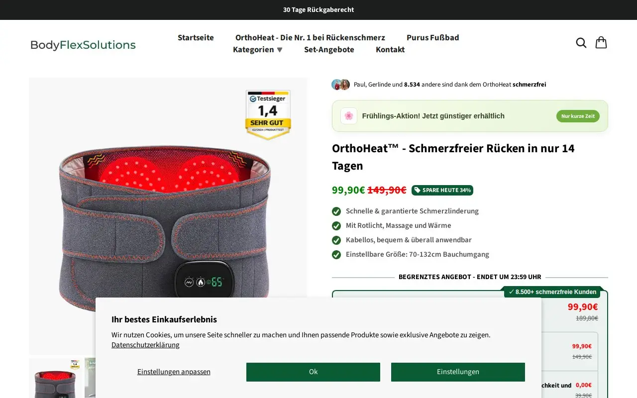 Landing page screenshot