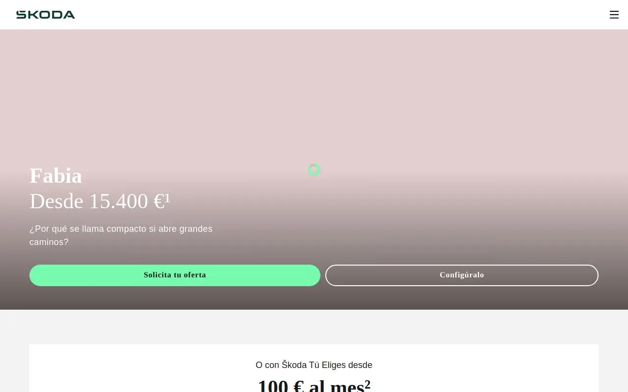 Landing page screenshot