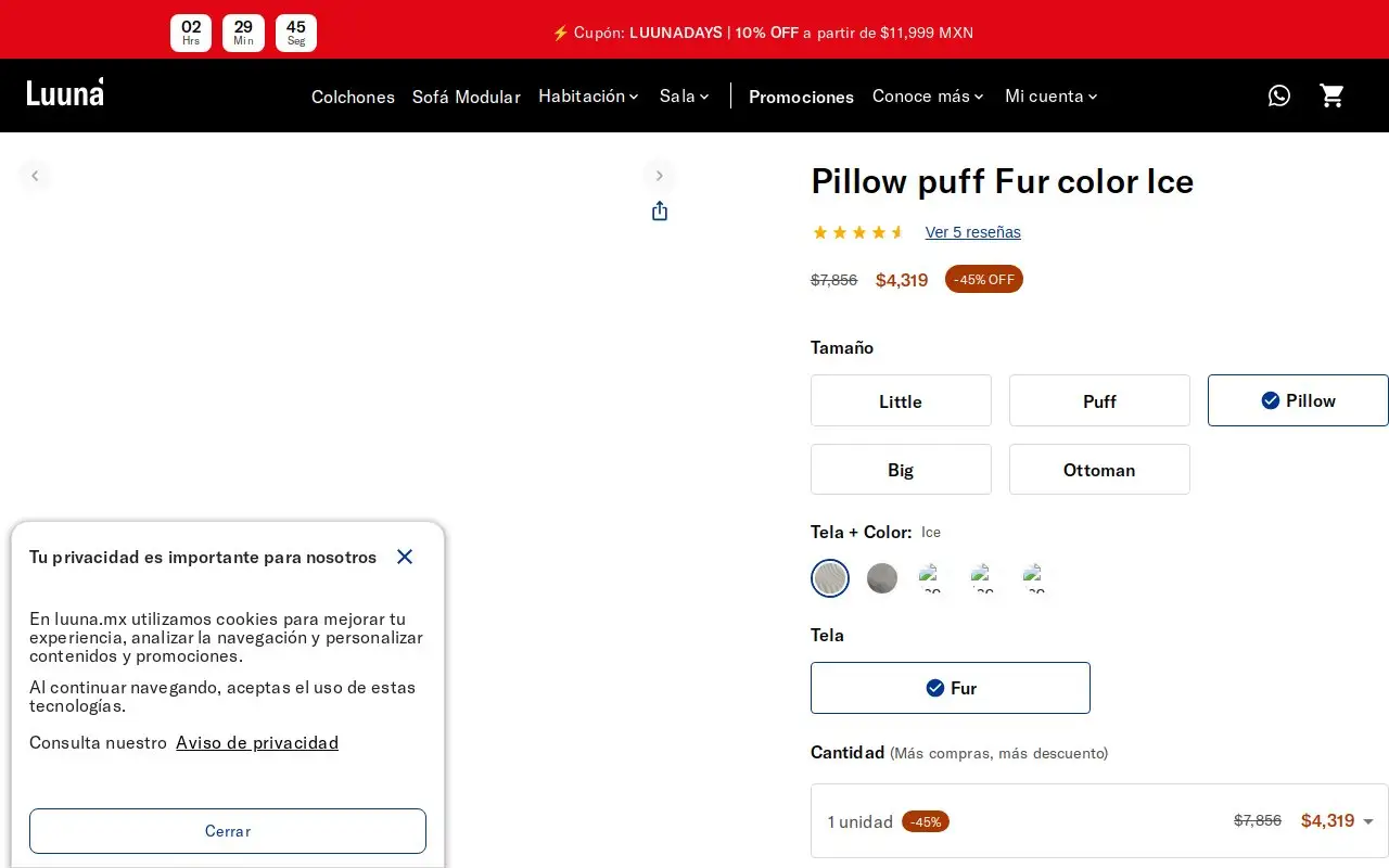 Landing page screenshot