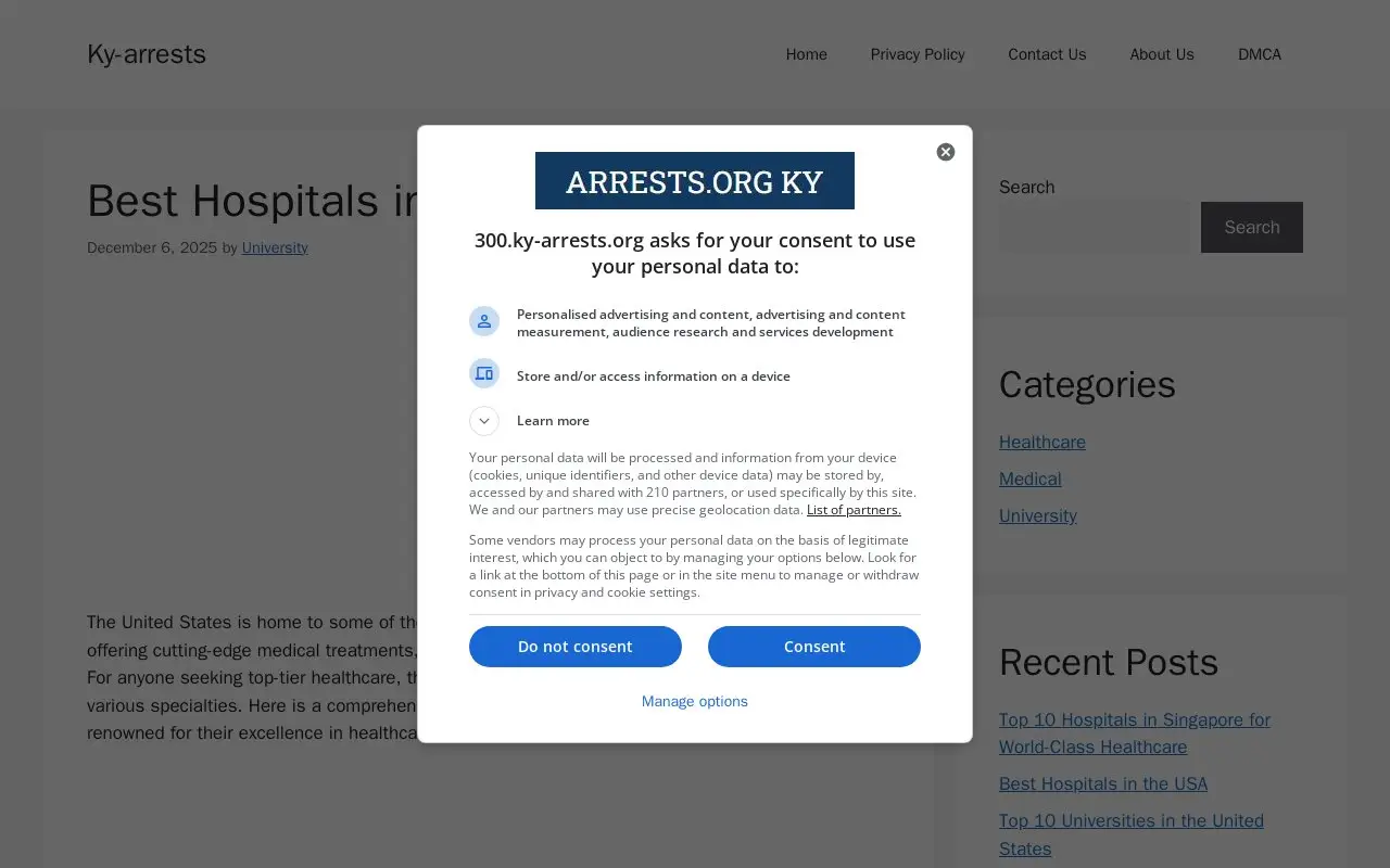 Landing page screenshot