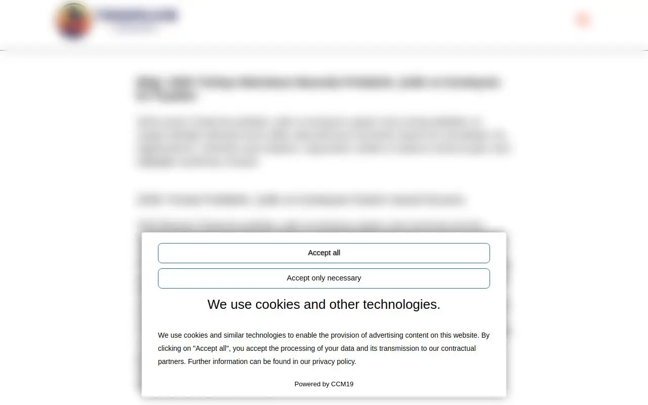 Landing page screenshot