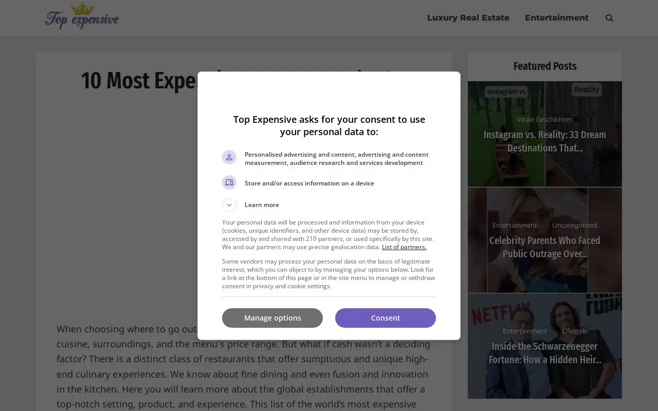 Landing page screenshot