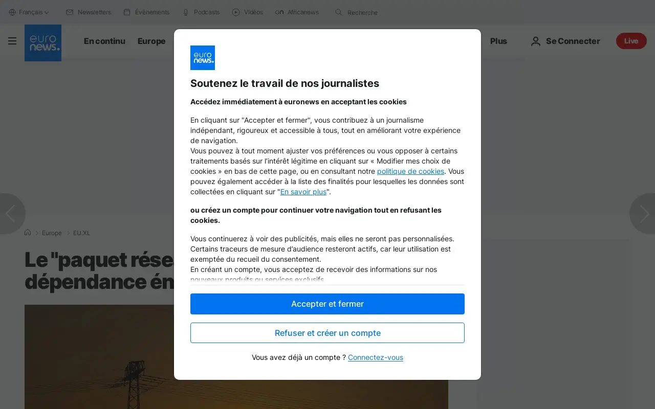 Landing page screenshot