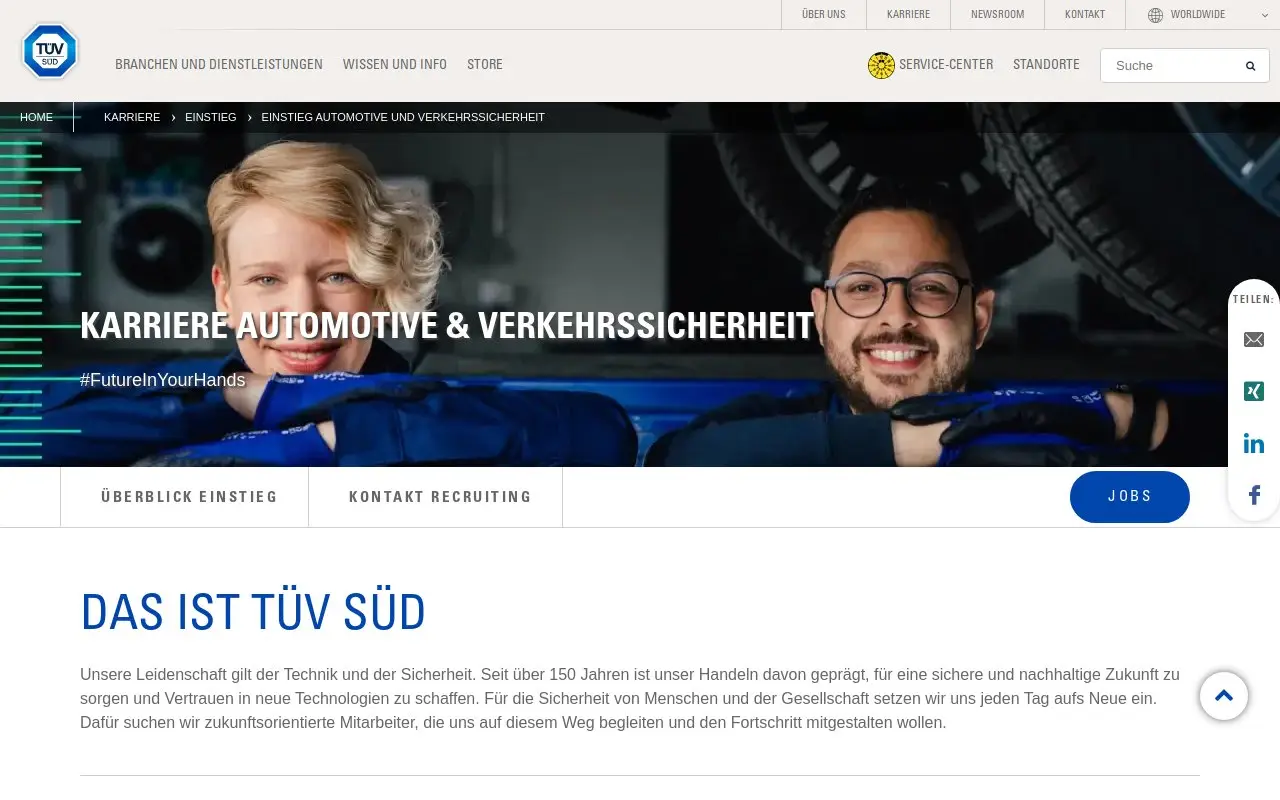 Landing page screenshot