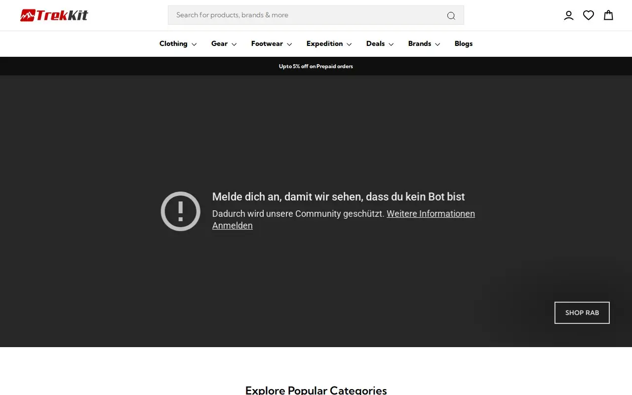 Landing page screenshot