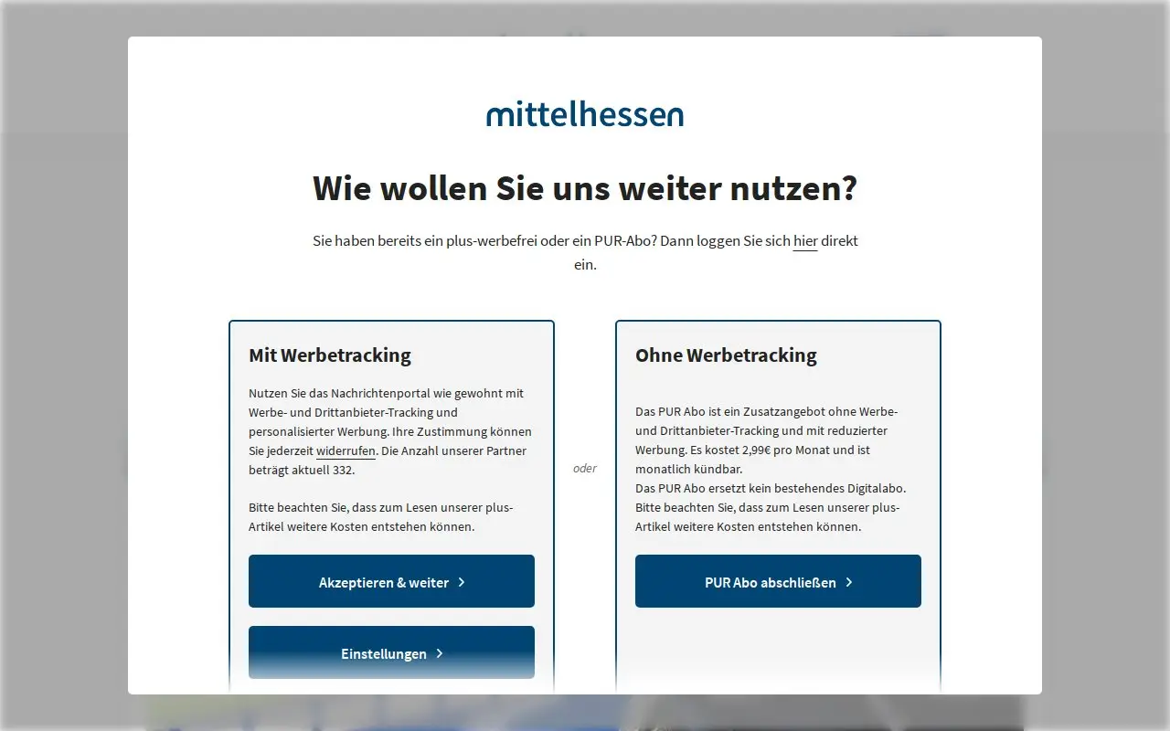 Landing page screenshot
