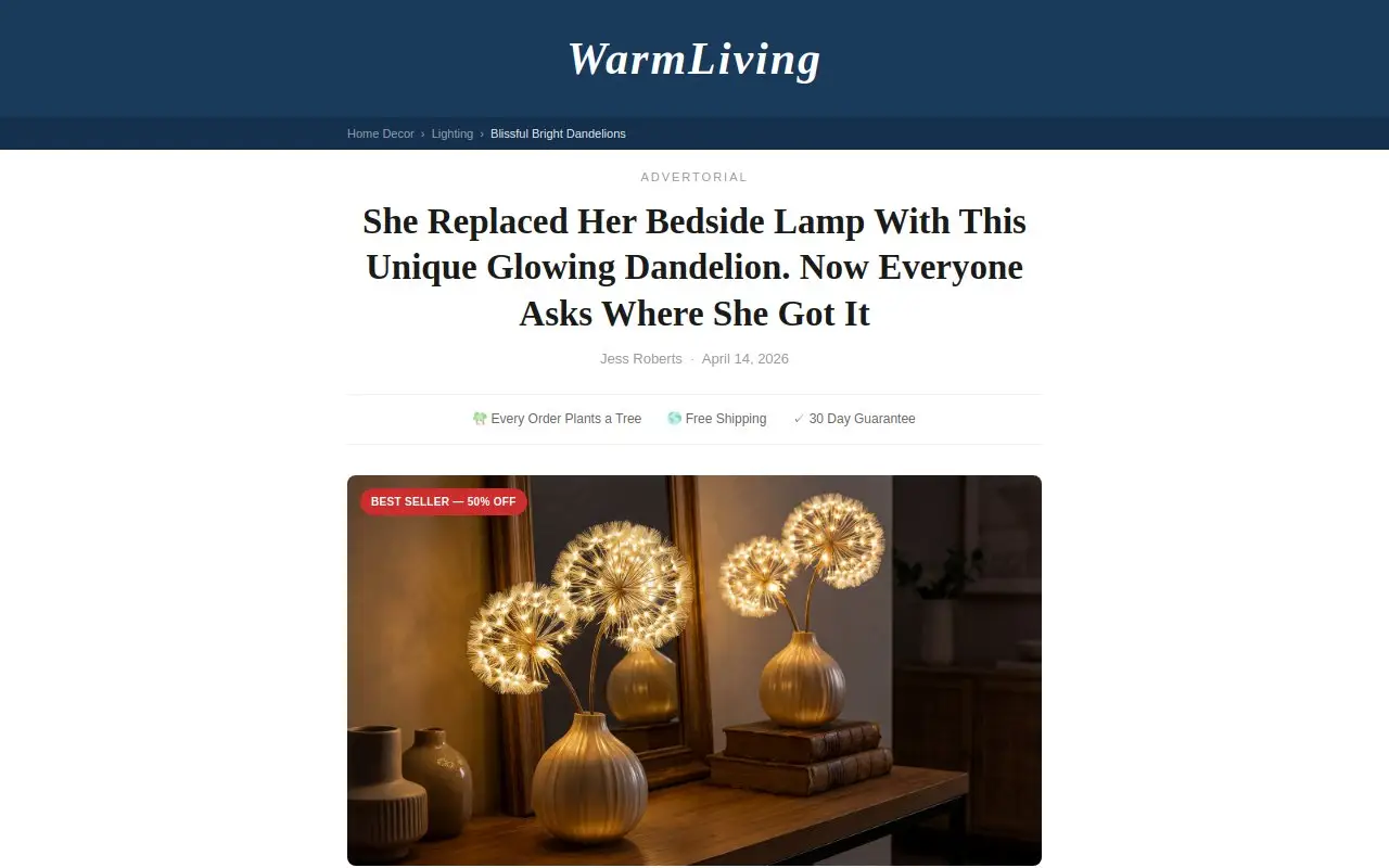 Landing page screenshot
