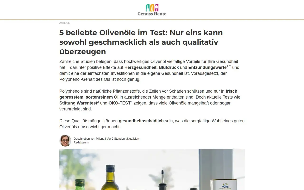 Landing page screenshot