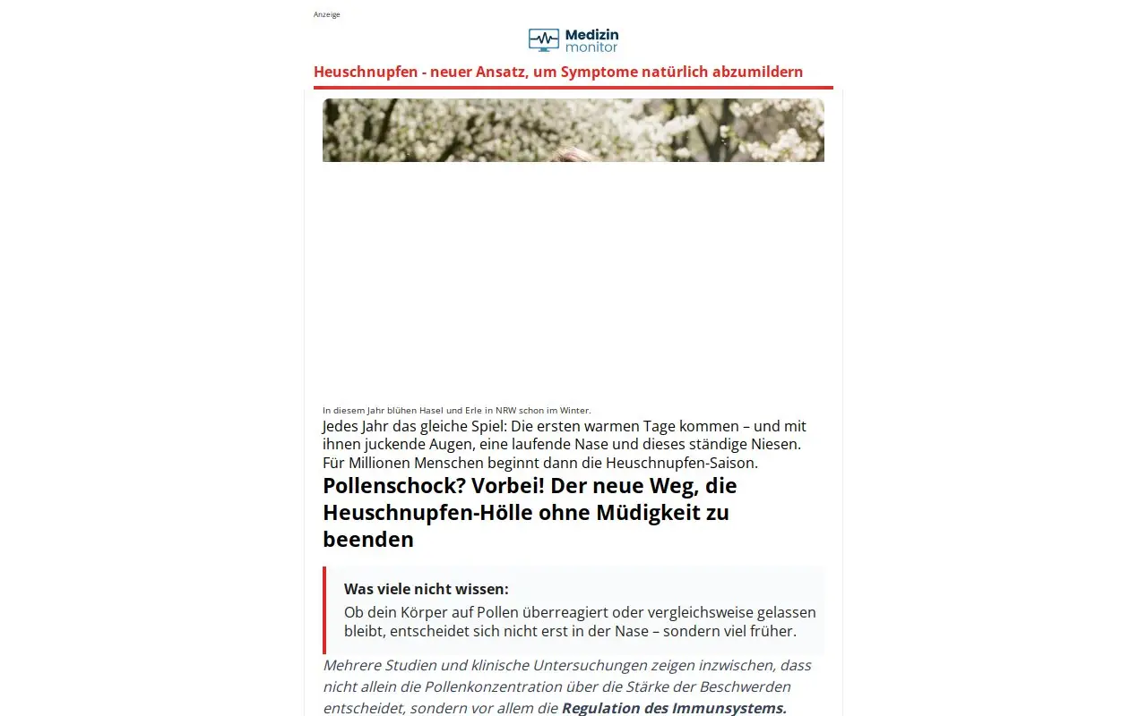 Landing page screenshot