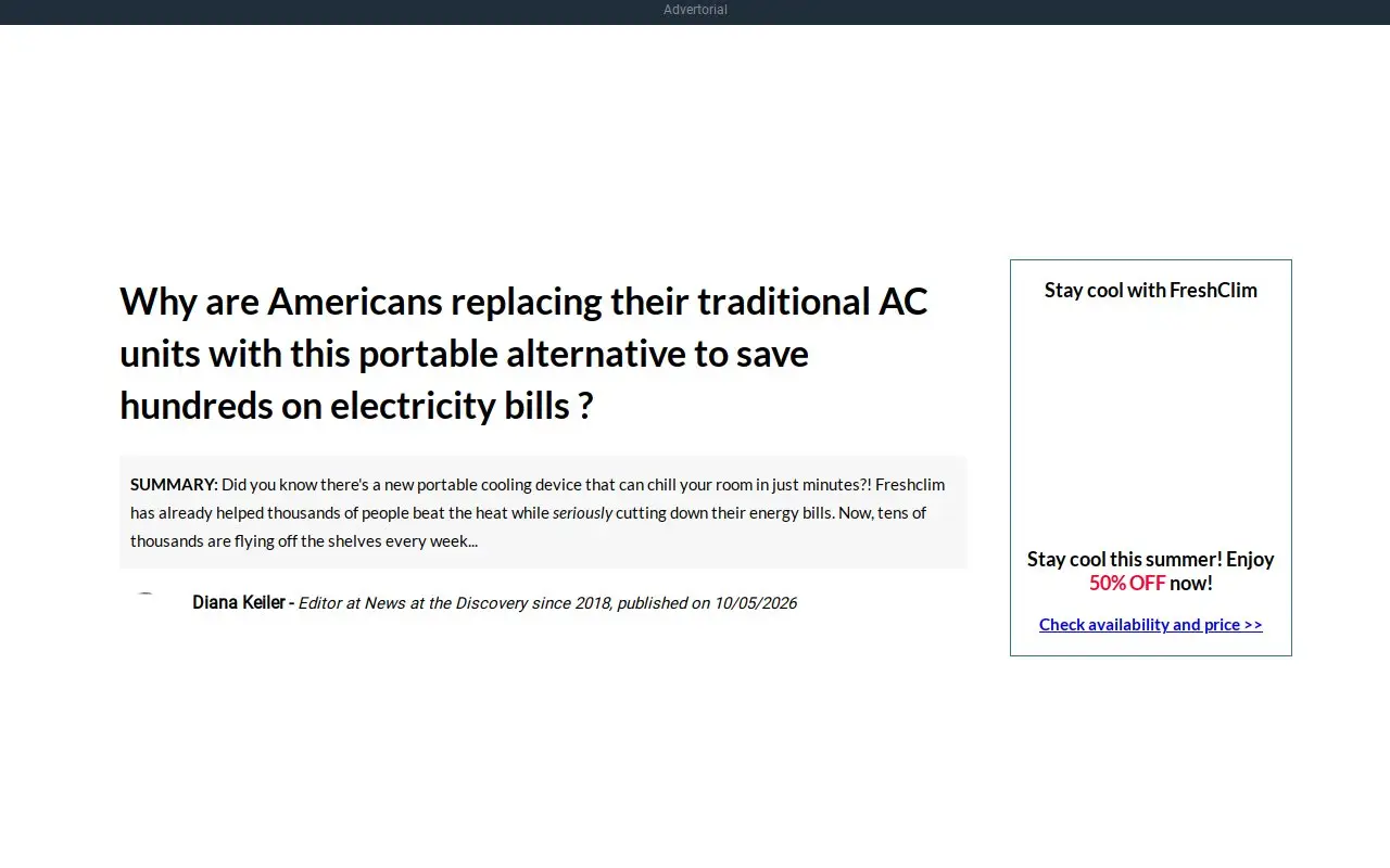 Landing page screenshot
