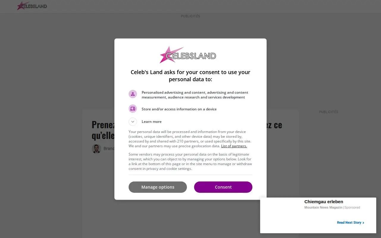 Landing page screenshot