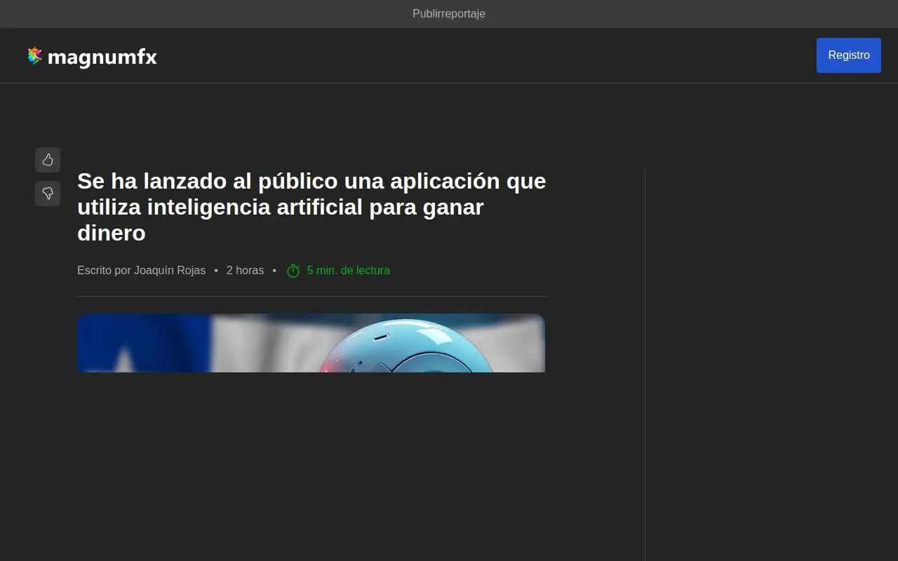 Landing page screenshot