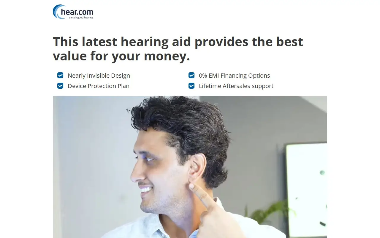 Landing page screenshot