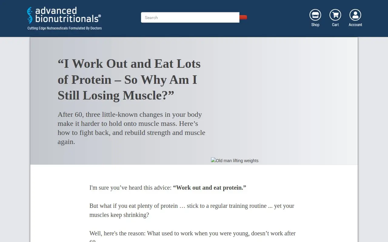 Landing page screenshot
