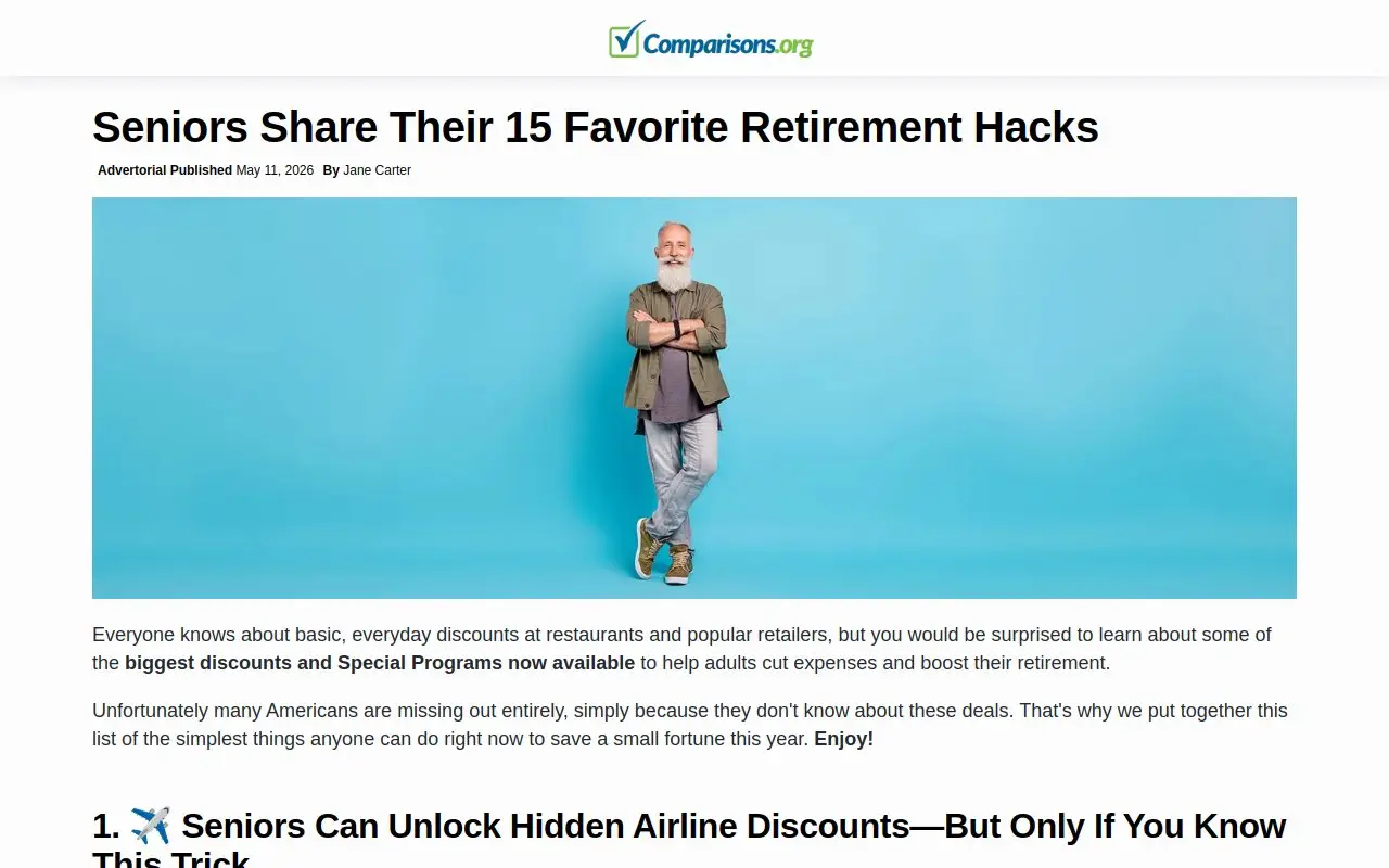 Landing page screenshot