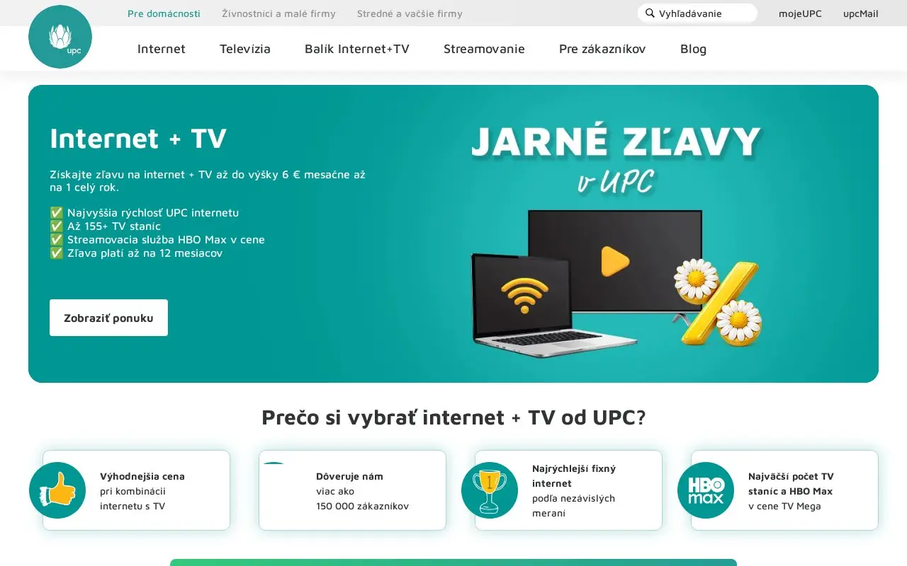 Landing page screenshot