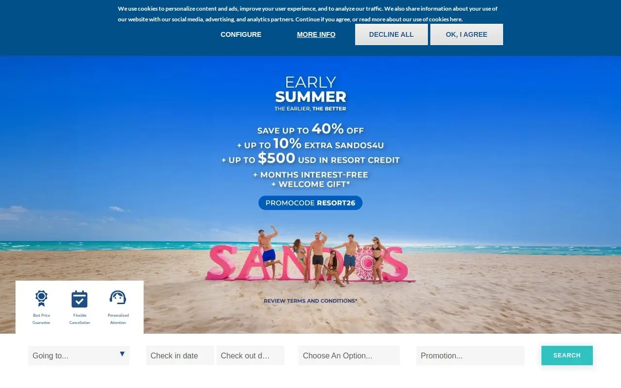 Landing page screenshot