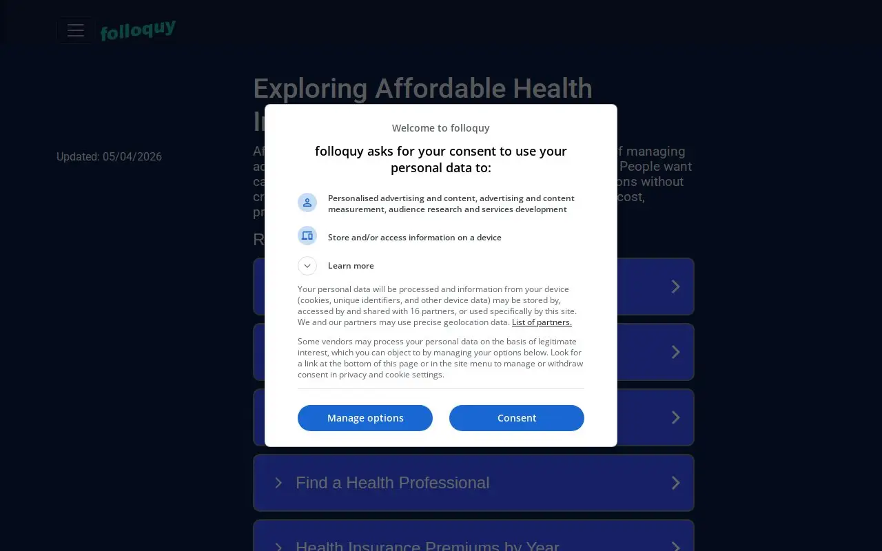 Landing page screenshot