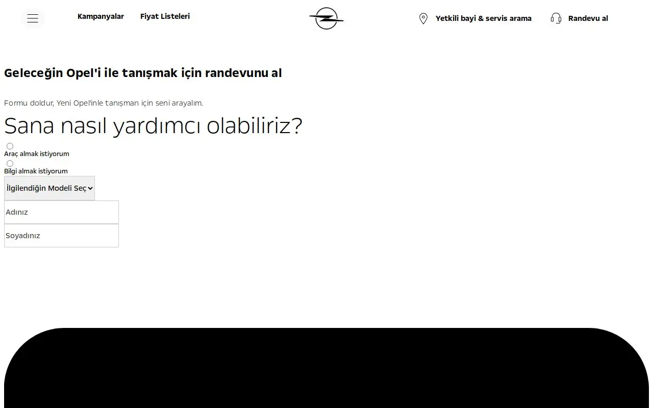 Landing page screenshot