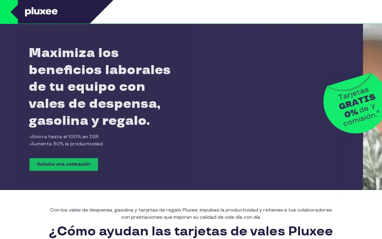 Landing page screenshot
