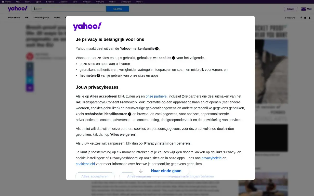 Landing page screenshot