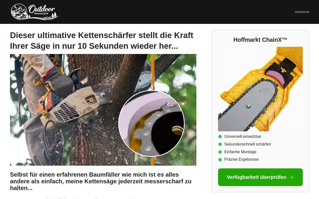 Landing page screenshot