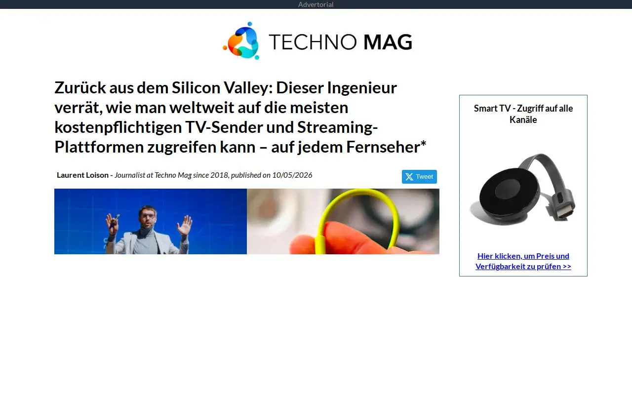 Landing page screenshot