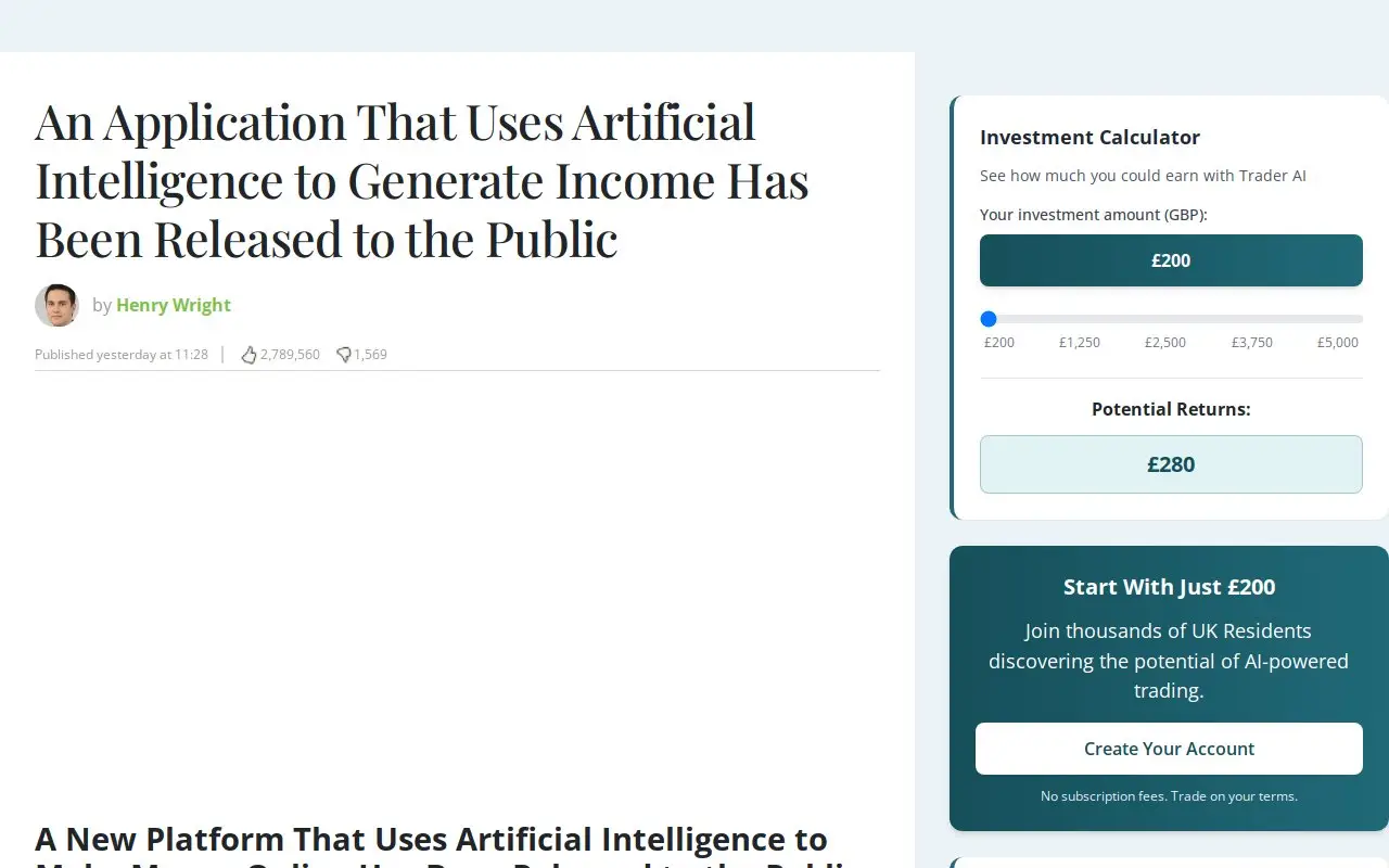 Landing page screenshot