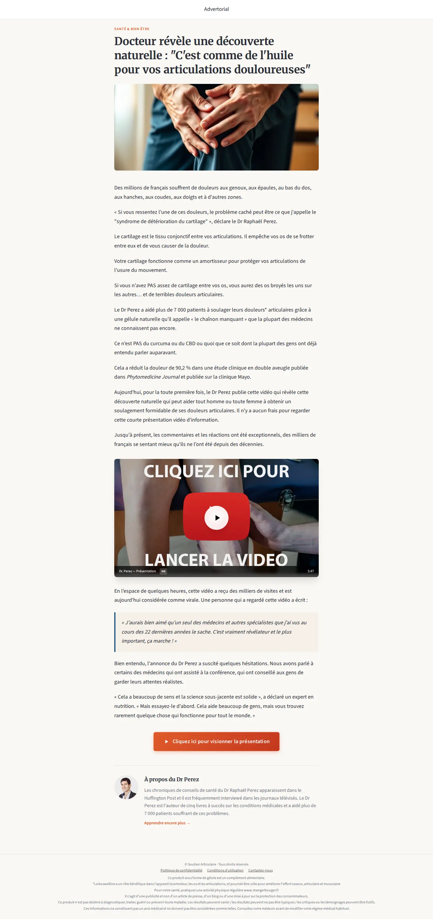 Landing page screenshot