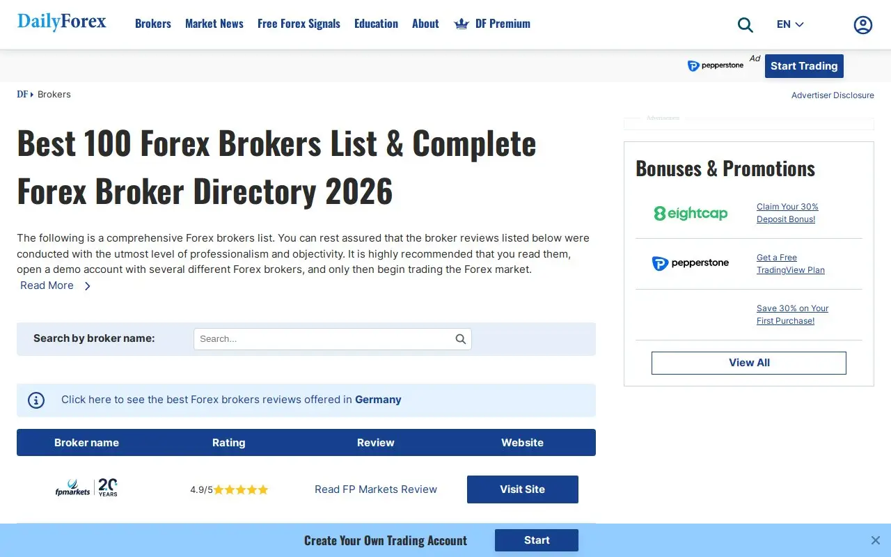 Landing page screenshot