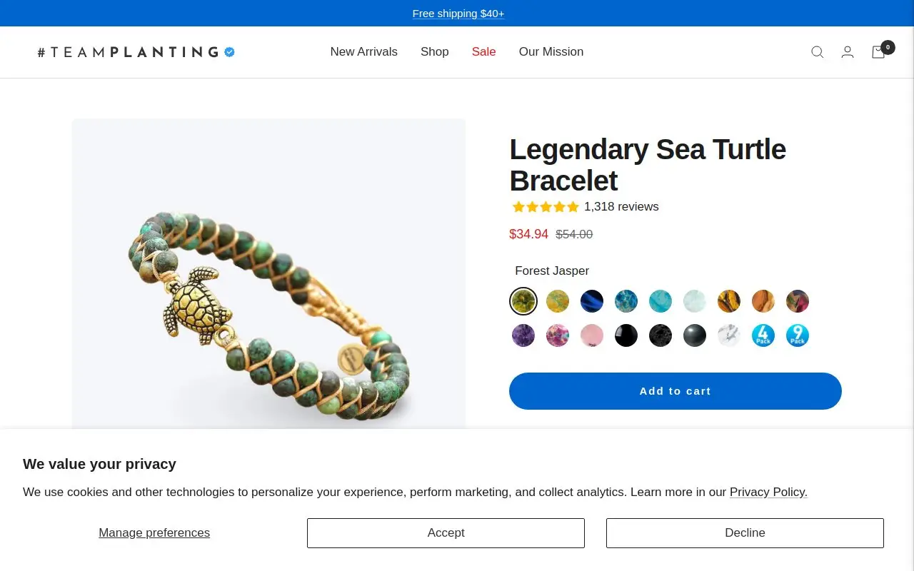Landing page screenshot