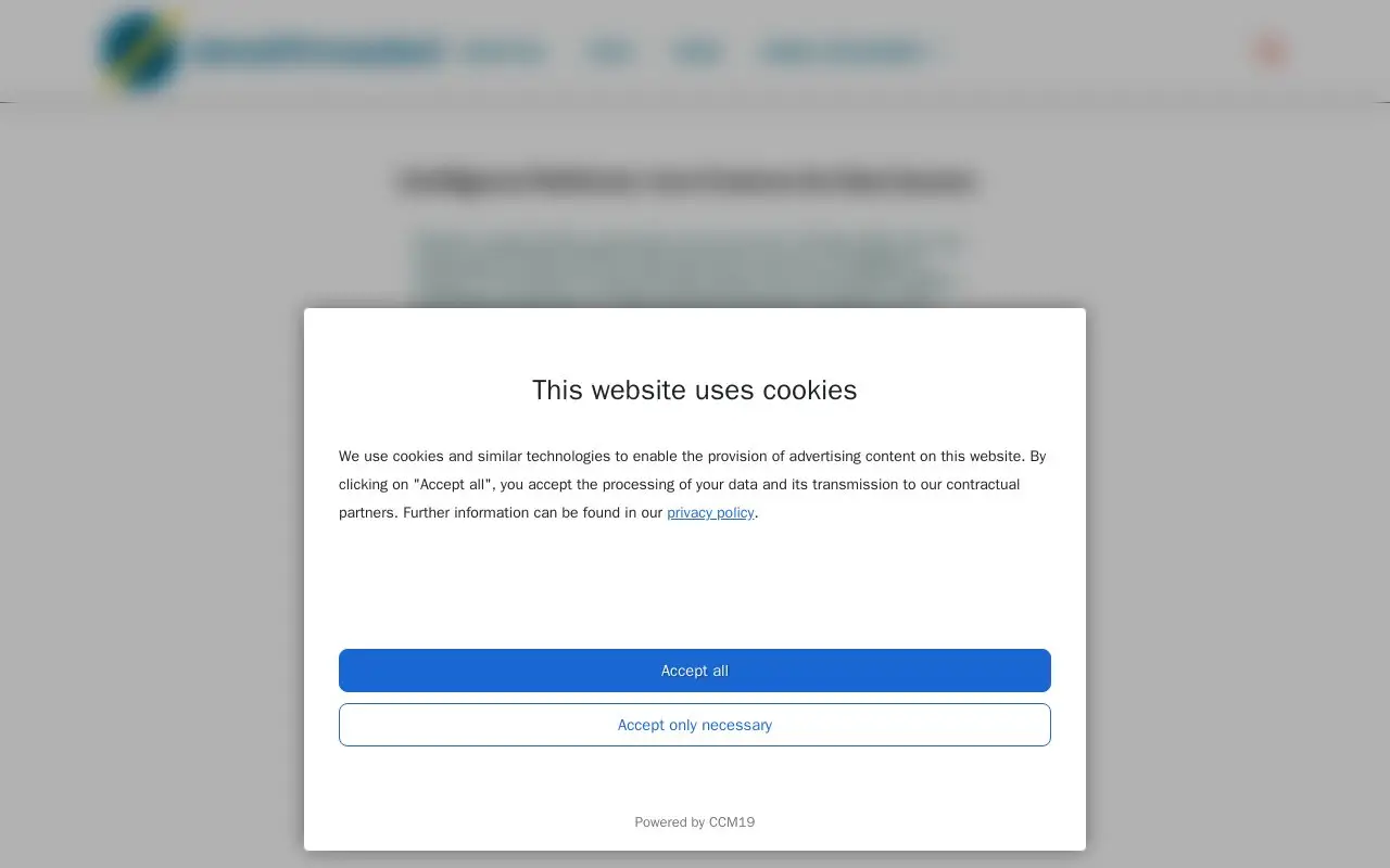 Landing page screenshot