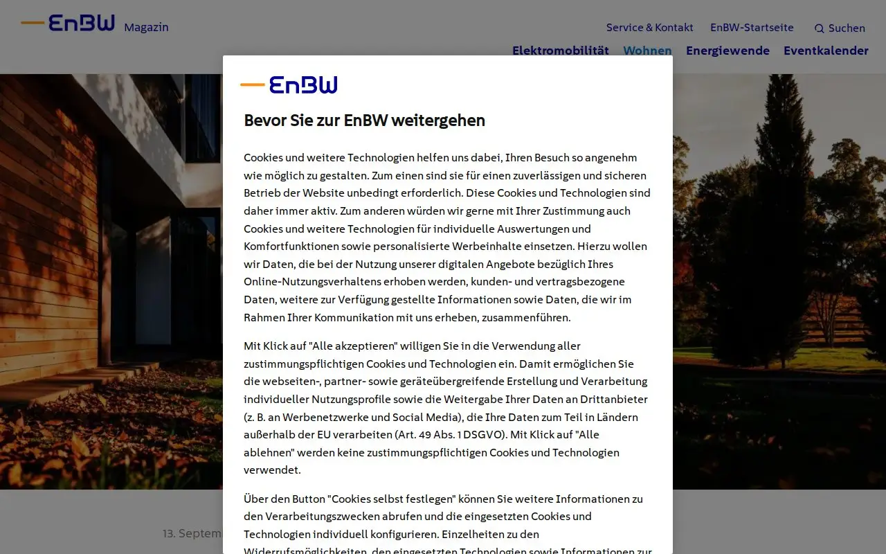 Landing page screenshot