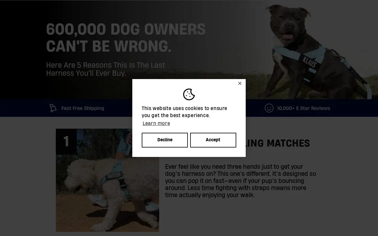 Landing page screenshot