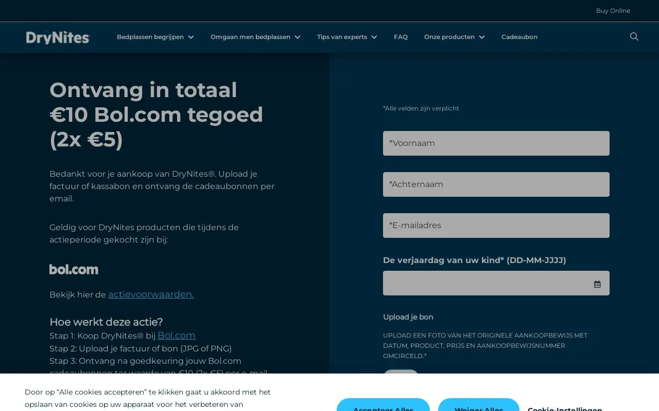 Landing page screenshot