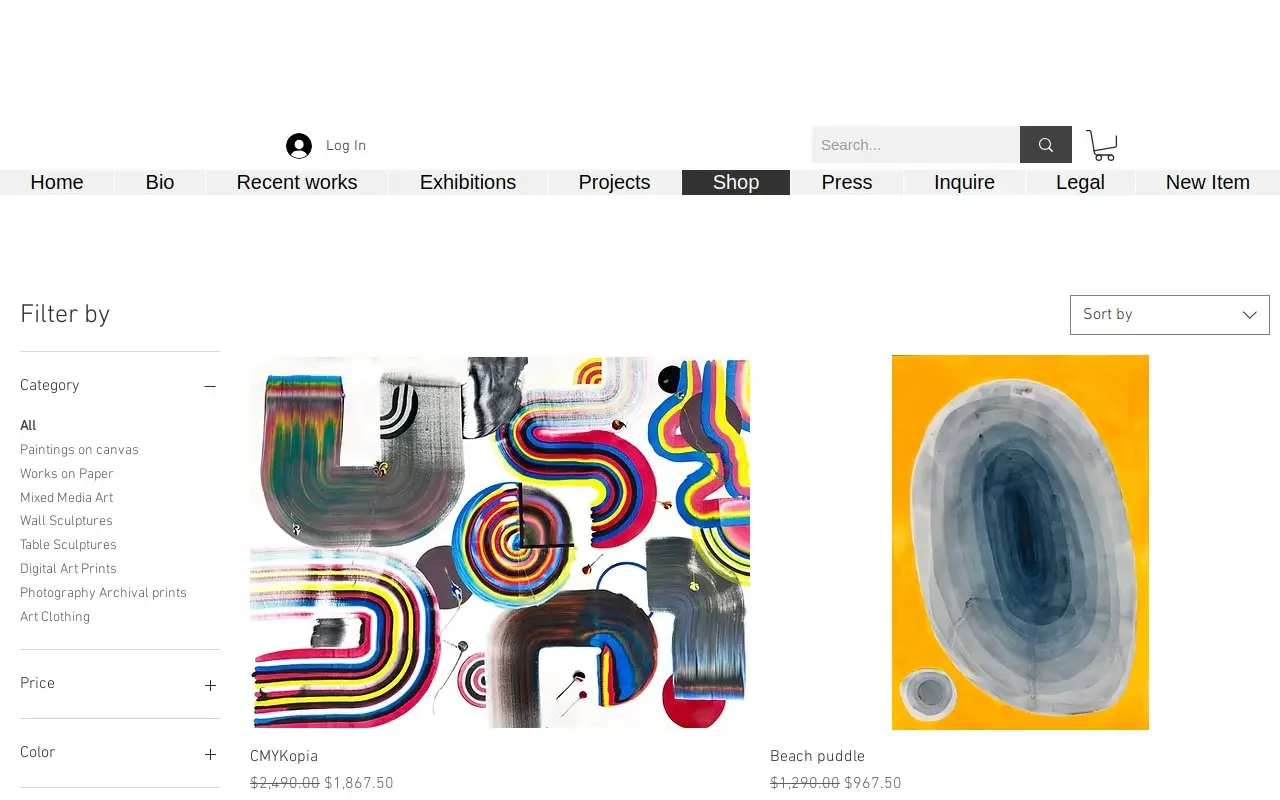 Landing page screenshot