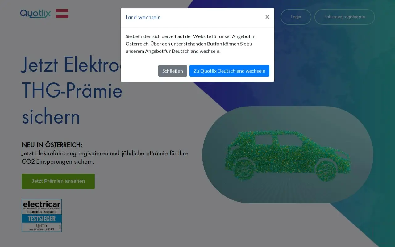 Landing page screenshot