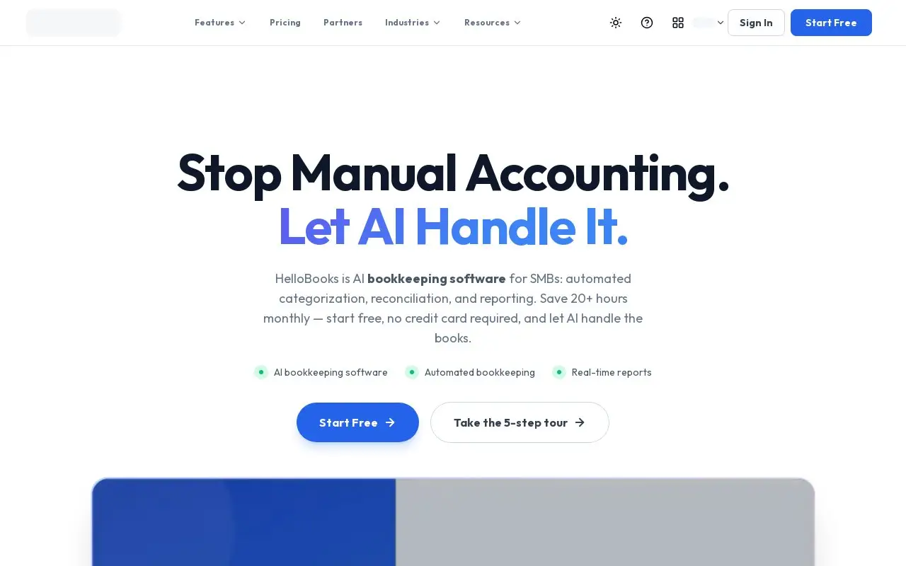 Landing page screenshot