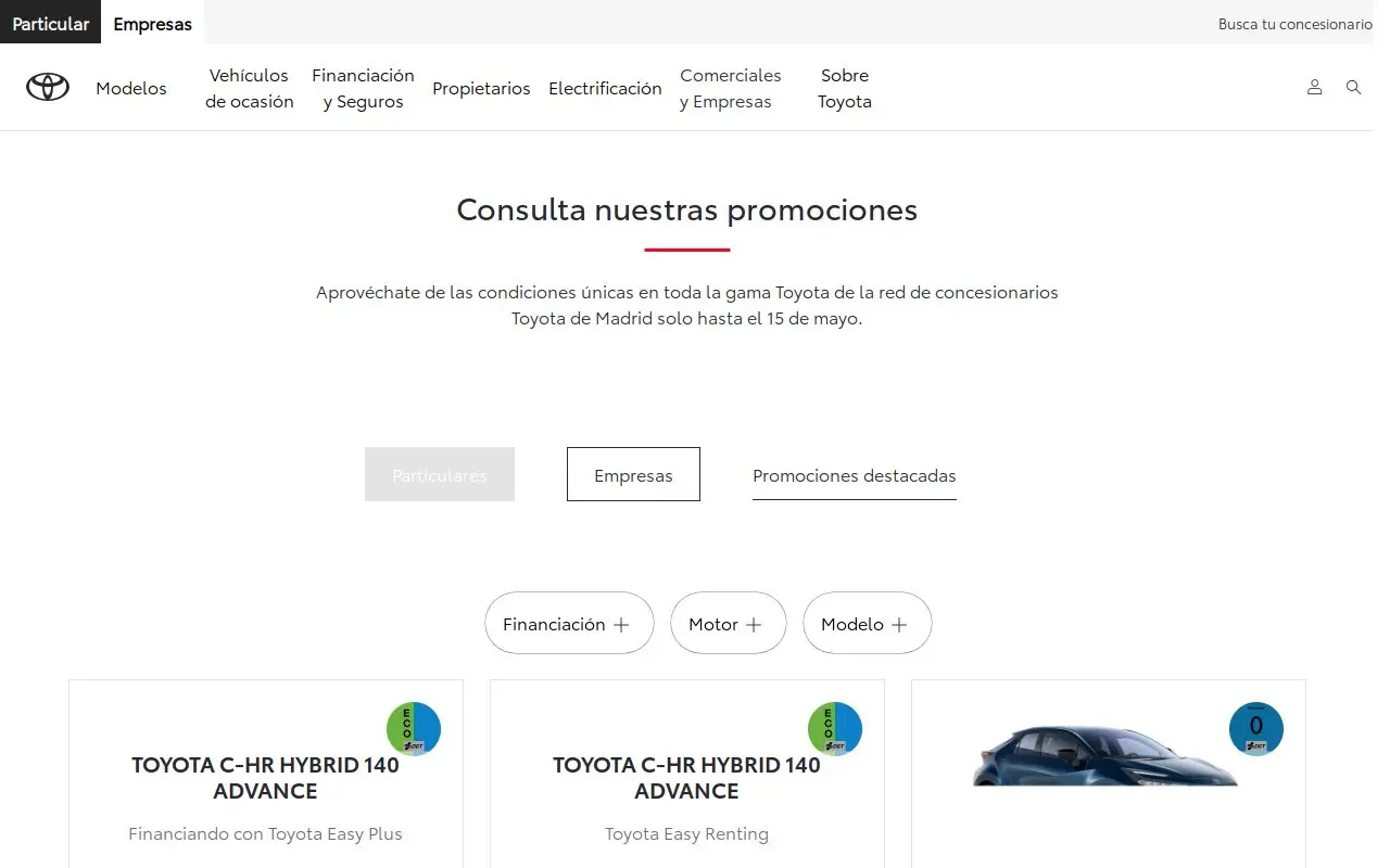 Landing page screenshot