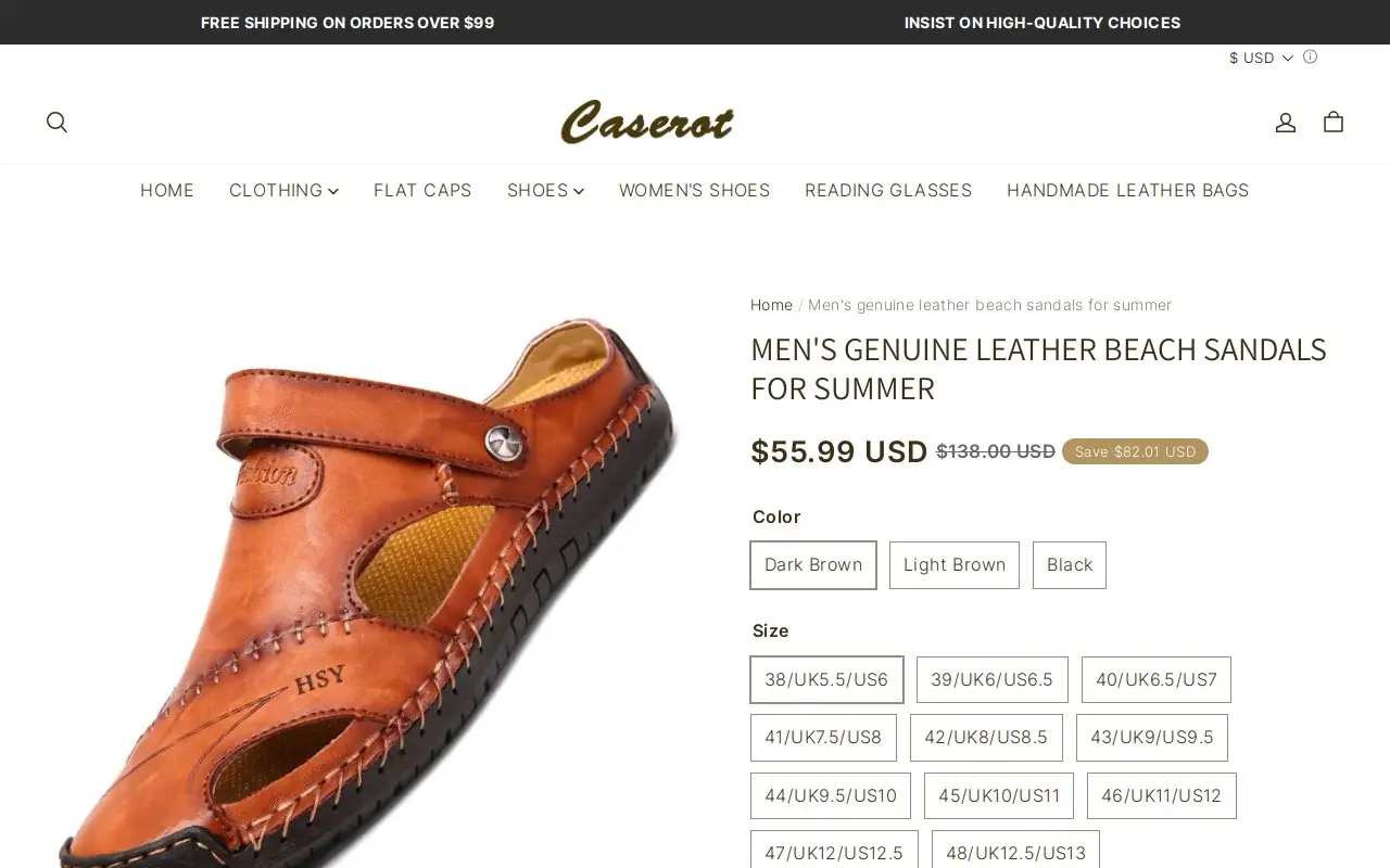 Landing page screenshot