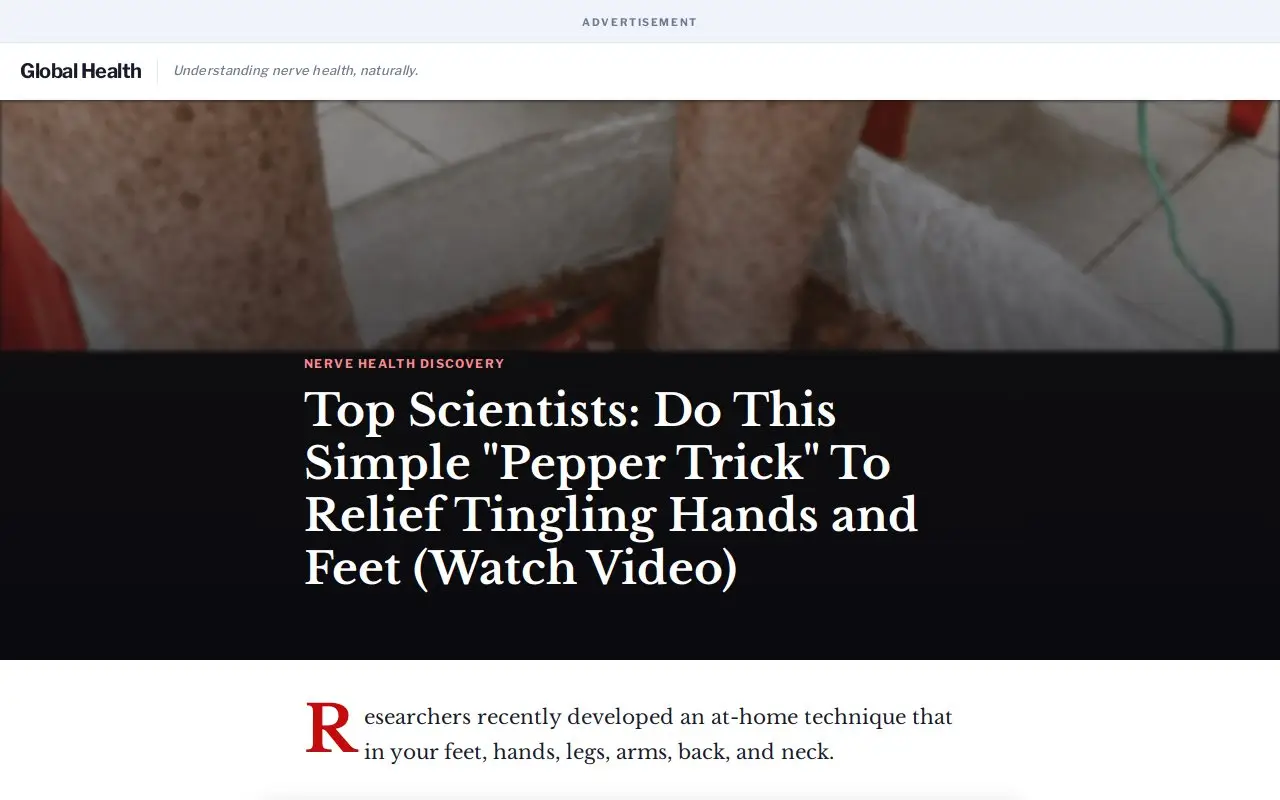 Landing page screenshot